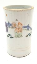 A Chinese famille rose brush pot. 12x7cm