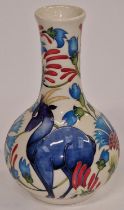 Moorcroft vase trial in the "Sleepy Antelope" pattern 2013 27/30 signed and stamped to base 24cm