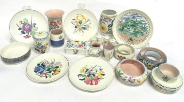 Poole Pottery quantity of traditional to include vases, small bowls & plates, plus a 1953 coronation
