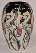 Moorcroft vase in the "Talwin" pattern by Nicola Slaney 2014 stamped to base 19cm tall.
