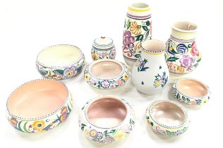 Poole Pottery quantity of traditional designs from the 60's & 70's to include vases & bowls (10)