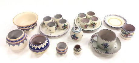 Poole Pottery quantity of traditional to include AQ egg set, WL pattern bowl, TI egg cup set plus