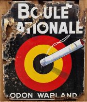 Boule Nationale French vintage enamel cigarettes advertising sign 65x55cm