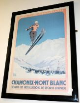 Ski sport center advertising poster "Chamonix Mont Blanc" 80x55cm