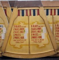 Vintage wooden hand painted carnival fairground game board Measuring 146x143cm. OPTION TO BUY MORE