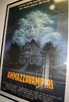 Cinema advertising poster "Ammazzavapiri " framed 145x100cm