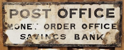 Post Office Money Order Office Savings Bank vintage enamel sign 66x26cm.