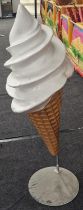 Large display model of an ice cream cone on a stand 135cm tall.