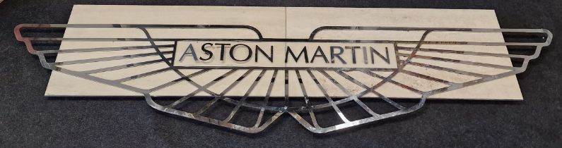 Stainless steel "Aston Martin" advertising Logo sign direct from the merchandising company 220x60cm