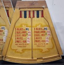 Vintage wooden hand painted carnival fairground game board Measuring 146x143cm. OPTION TO BUY MORE
