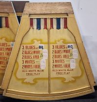 Vintage wooden hand painted carnival fairground game board Measuring 146x143cm. OPTION TO BUY MORE