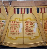 Vintage wooden hand painted carnival fairground game board Measuring 146x143cm. OPTION TO BUY MORE