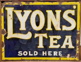 Lyons Tea vintage enamel advertising sign 61x46cm.