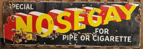 Nosegay for Pipe or Cigarette large vintage enamel sign 183x61cm.