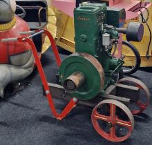 Lister 1-1062 antique stationary engine on wheels.