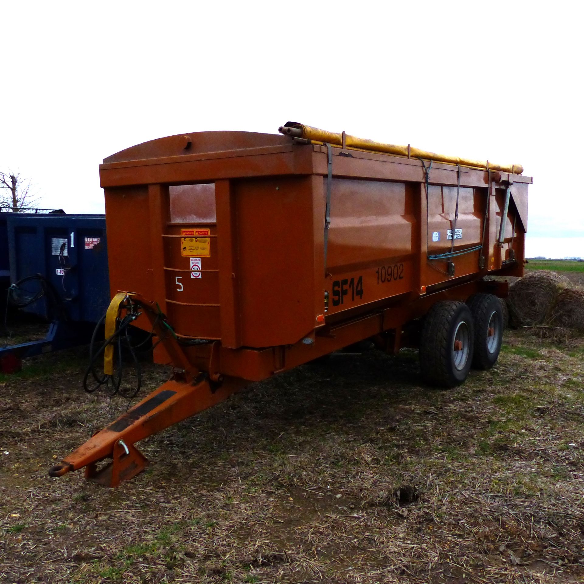 2012 RICHARD WESTERN SF14 14T TWIN AXLE TRAILER WITH SPRUNG DRAW BAR,