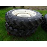 PAIR WHEELS AND TYRES 340/85 R38