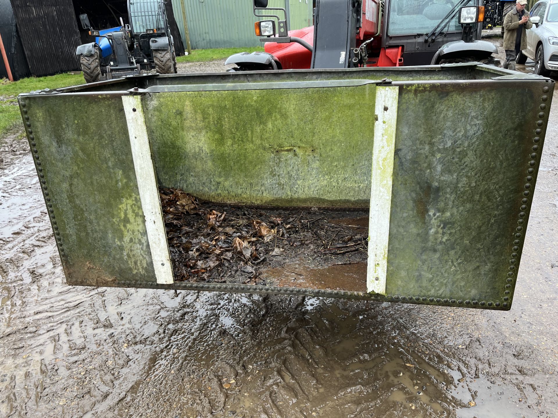 OLD GALVANISED WATER TANK WITH FRONT REMOVED