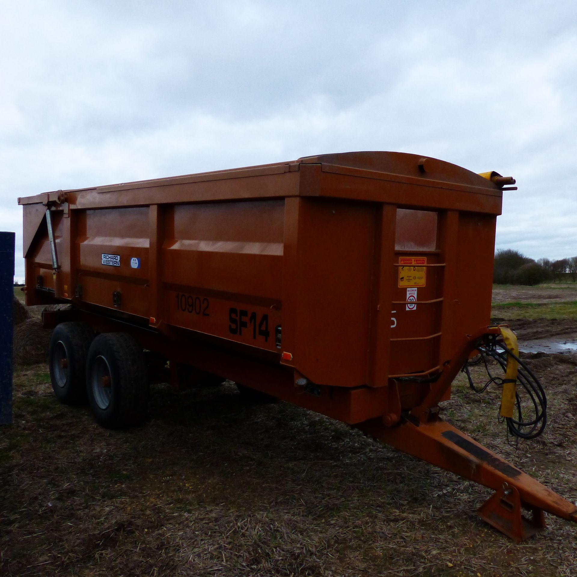 2012 RICHARD WESTERN SF14 14T TWIN AXLE TRAILER WITH SPRUNG DRAW BAR, - Image 2 of 2