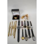 A collection of vintage lady's and gentleman's watches including Certina, Accurist, Avia,