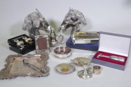 A small quantity of hallmarked silver and silver plated ware