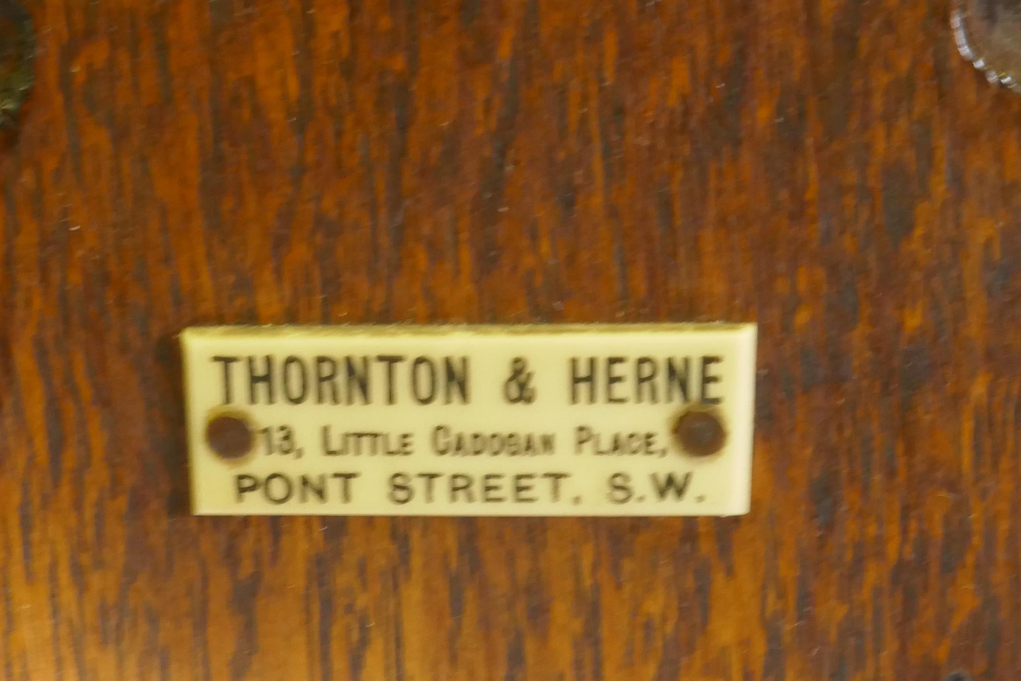 An early C20th beechwood coaching table, bears label Thornton & Herne, 13 Little Cadogan Place, Pont - Image 4 of 4