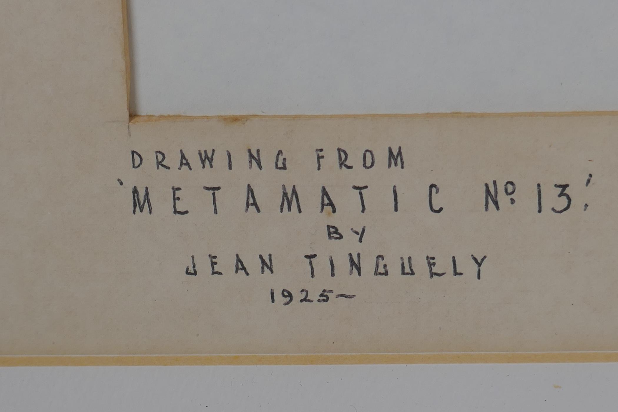 Attributed to Jean Tinguely (Swiss, 1925-1991), Metamatic No 13, abstract artwork purportedly - Image 4 of 8