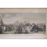 Four large C19th engravings, after William Powel Frith, 'Derby Day' hand coloured 132 x 74; an