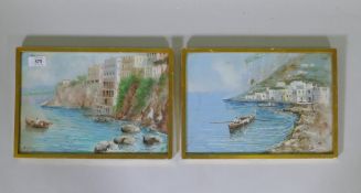 E. Gianni, a pair of Neapolitan scenes, signed, late C19th/early C20th, gouache on paper, 23 x 33cm