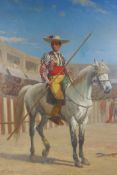 Alfred Frank de Prades, (French, 1825-1885), portrait of a Spanish horseman, signed, oil on