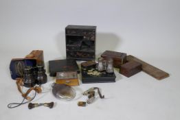 A collection of antique whistles, J. Hudson, 1907 patent, the Acme Thunderer, a screwdriver from a