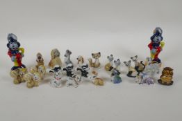 A quantity of vintage Disney Wade Whimsies including Bambi, Flower, Tramp, Scamp, Boris, Rolly,