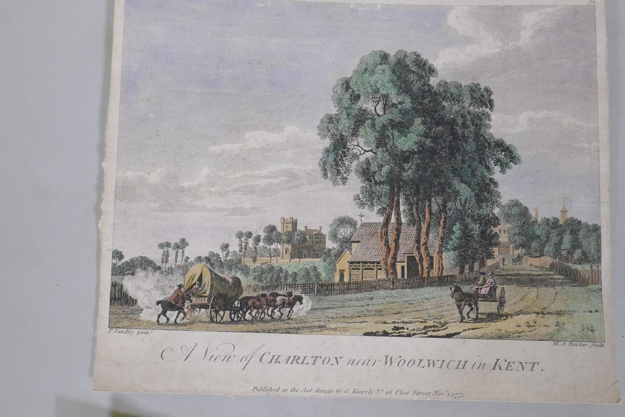 A collection of C18th and later hand coloured topographical engravings, mostly Middlesex, London, - Image 6 of 10