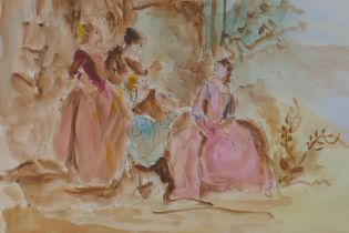 Steven Spurrier, (British, 1878-1961), figures in a landscape, signed Spurrier, watercolour and