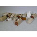 A collection of C19th/C20th stoneware footwarmers and a hot water bottle by Royal Doulton,