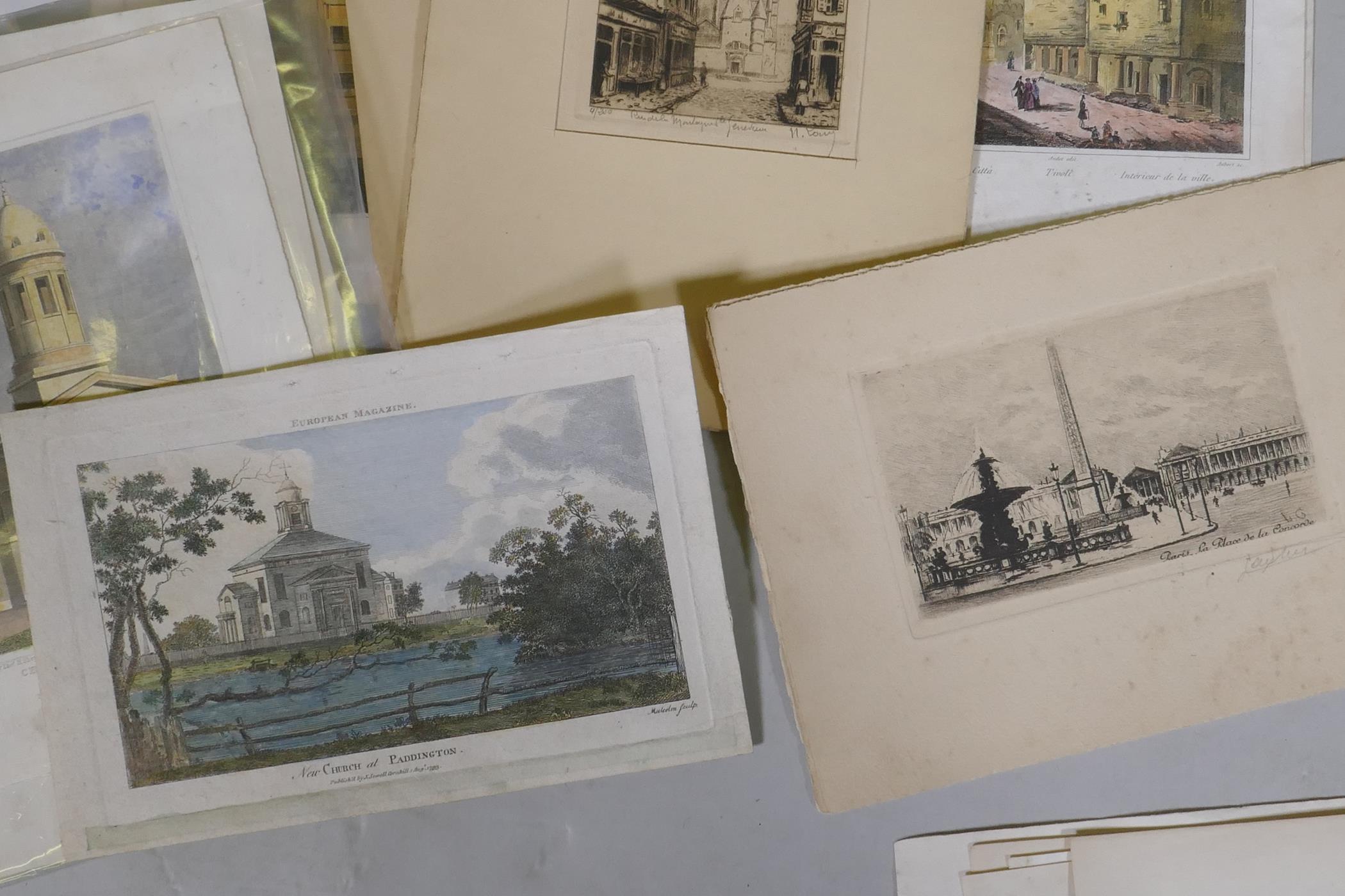 A collection of C18th and C19th hand coloured topographical engravings, London, home counties, Hever - Image 6 of 12