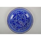 An C18th/C19th Delft blue and white charger, 32.5cm diameter