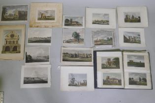 A collection of C18th and later hand coloured topographical engravings, mostly Middlesex, London,