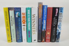 Eleven signed hard back books to include Himalaya by Michael Palin, Home Stretch by Graham Norton,