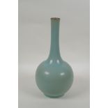 A Chinese Ru ware style porcelain bottle vase, 30cm high