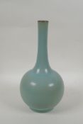 A Chinese Ru ware style porcelain bottle vase, 30cm high