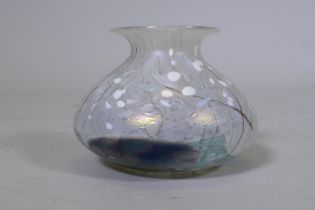 An Isle of Wight studio glass 'Flower Garden' pattern vase, designed by Michael and Elizabeth