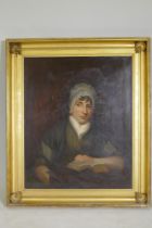 Circle of John Opie, portrait of Mary Titherington, c1790 of Liverpool, unsigned, oil on canvas,