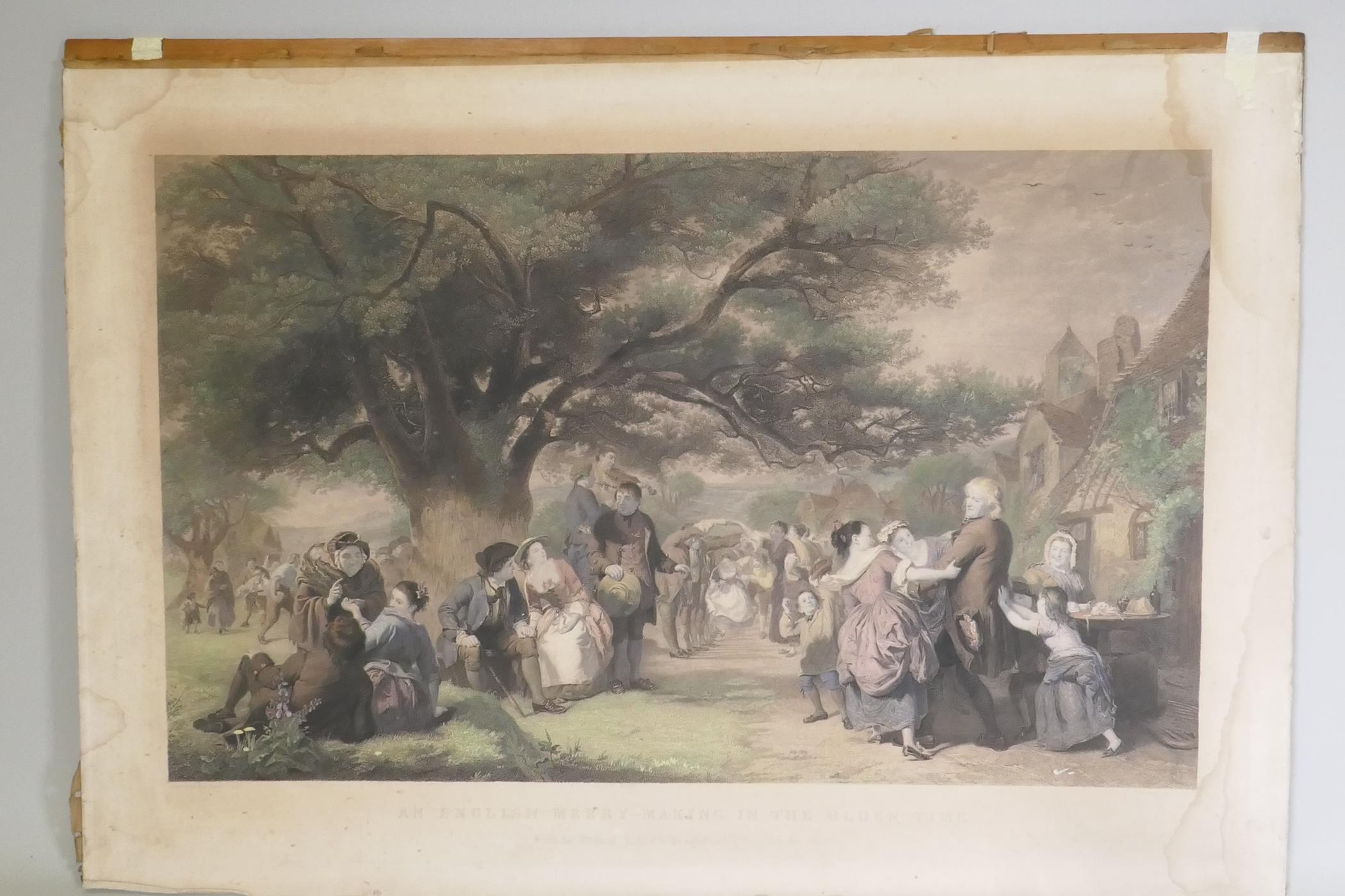 Four large C19th engravings, after William Powel Frith, 'Derby Day' hand coloured 132 x 74; an - Image 5 of 5