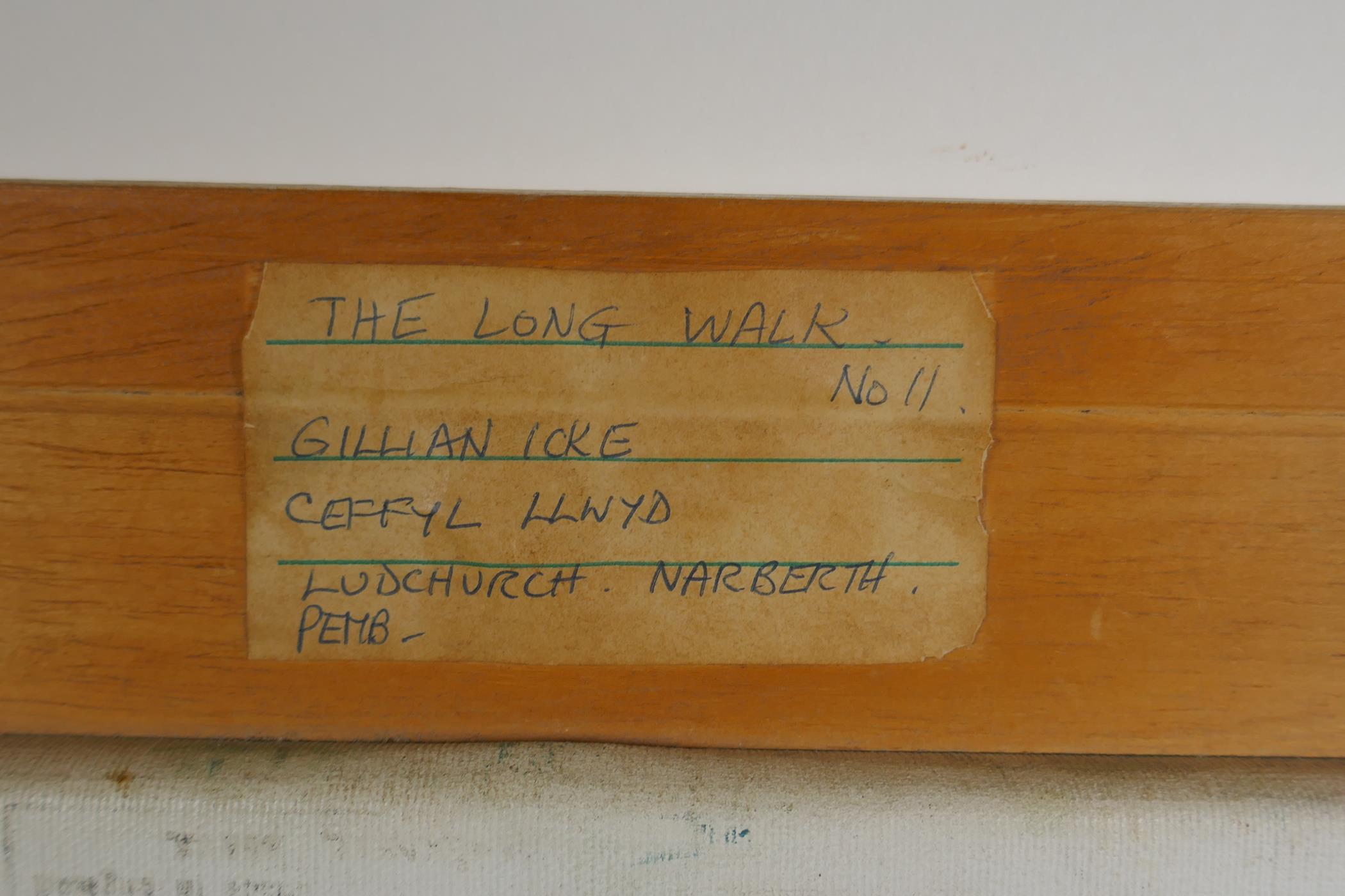 Gillian Icke (British, 1925-1989), The Long Walk, oil on canvas, 91 x 38cm - Image 5 of 5