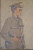 Portrait of a British Army Officer of the early C20th , monogram A.R., inscribed verso W.E.S.