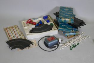 1960s/70s Scalextric track, controllers and transformer