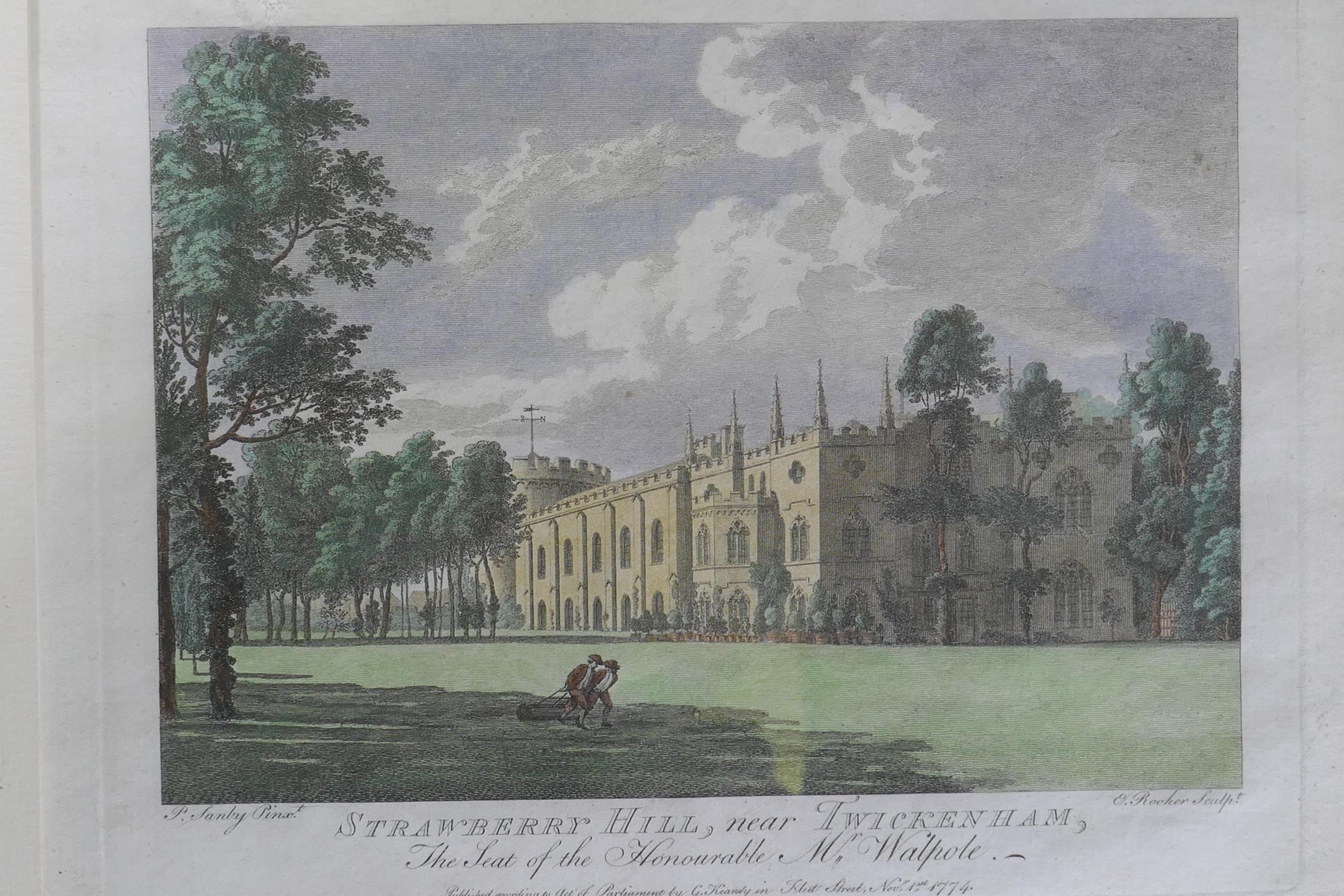 After Paul Sandby, Strawberry Hill, near Twickenham, the seat of the Honourable Mr. Walpole, - Image 2 of 3