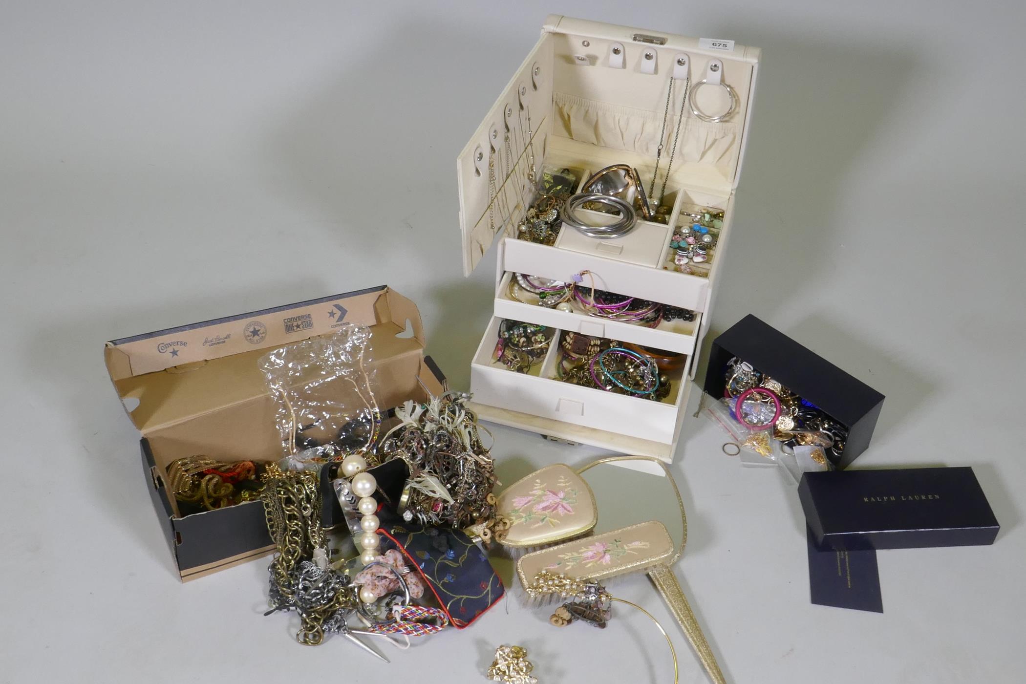 A quantity of costume jewellery etc