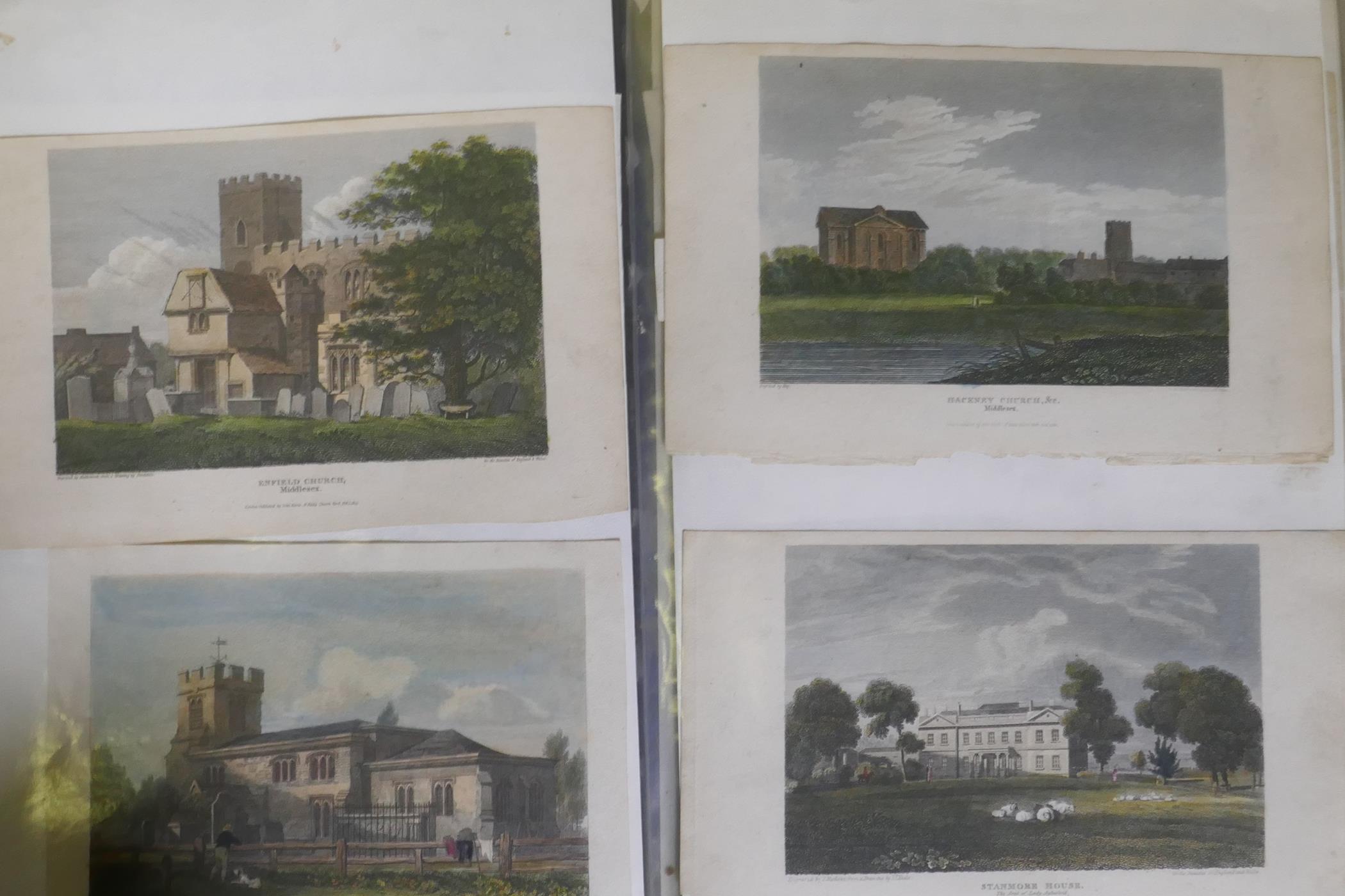 A collection of C18th and later hand coloured topographical engravings, mostly Middlesex, London, - Image 9 of 10